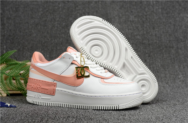 Women's Air Force 1 Low Top White/Pink Shoes 043